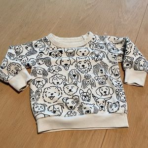 Winter water factory dog print sweatshirt.  Size 18mos